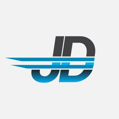 İlk logo JD şirket adı siyah-mavi, Basit ve Modern Logo Tasarımı.