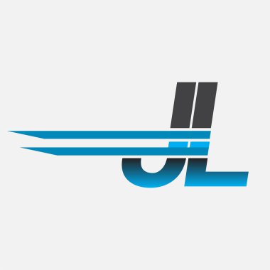 İlk logo JL şirketi adı siyah-mavi, Basit ve Modern Logo Tasarımı.