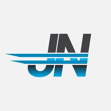 İlk logo JN şirketi adı siyah-mavi, Basit ve Modern Logo Tasarımı.