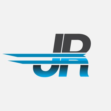 İlk logo JR şirket adı siyah-mavi, Basit ve Modern Logo Tasarımı.