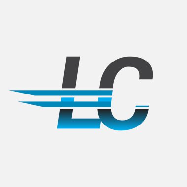 İlk logo LC şirket adı siyah-mavi, Basit ve Modern Logo Tasarımı.