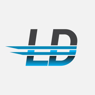 İlk logo LD şirket adı siyah-mavi, Basit ve Modern Logo Tasarımı.