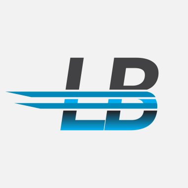 İlk logo LB şirketi adı siyah-mavi, Basit ve Modern Logo Tasarımı.