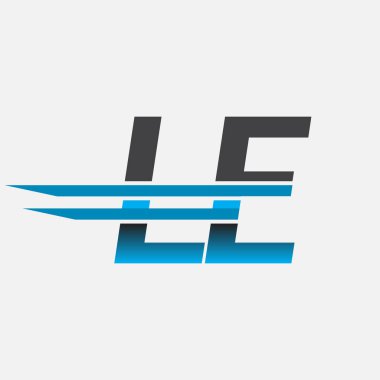İlk logo LE şirket adı siyah-mavi, Basit ve Modern Logo Tasarımı.