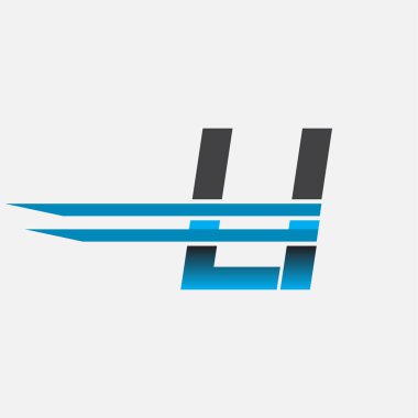 İlk logo LI şirketi adı siyah-mavi, Basit ve Modern Logo Tasarımı.