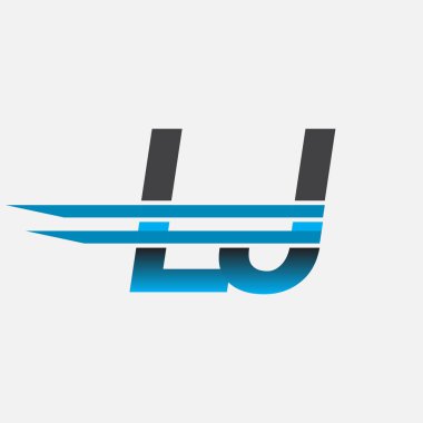 İlk logo LJ şirket adı siyah-mavi, Basit ve Modern Logo Tasarımı.