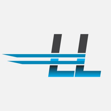 İlk logo LL şirket adı siyah-mavi, Basit ve Modern Logo Tasarımı.