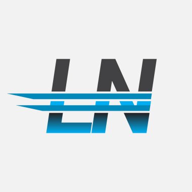 İlk logo LN şirket adı siyah-mavi, Basit ve Modern Logo Tasarımı.