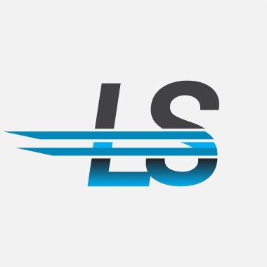 İlk logo LS şirket adı siyah-mavi, Basit ve Modern Logo Tasarımı.