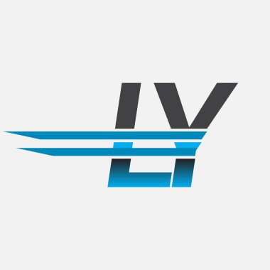 İlk logo LY şirket adı siyah-mavi, Basit ve Modern Logo Tasarımı.