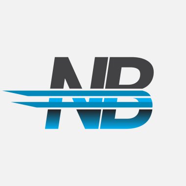 İlk logo NB şirket adı siyah-mavi, Basit ve Modern Logo Tasarımı.
