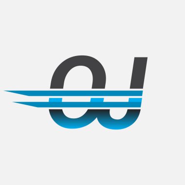 İlk logo OJ şirketi adı siyah-mavi, Basit ve Modern Logo Tasarımı.