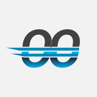 İlk logo OO şirketi adı siyah-mavi, Basit ve Modern Logo Tasarımı.