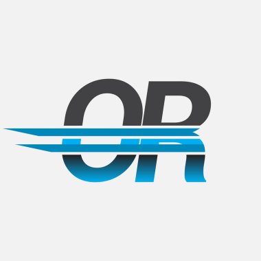 İlk logo OR şirketi adı siyah-mavi, Basit ve Modern Logo Tasarımı.
