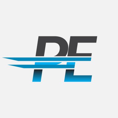 İlk logo Beden Eğitimi Şirketi adı siyah-mavi, Basit ve Modern Logo Tasarımı.