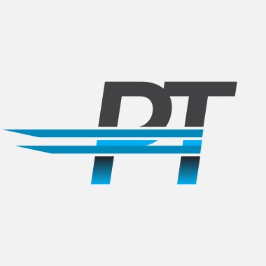 İlk logo PT şirketi adı siyah-mavi, Basit ve Modern Logo Tasarımı.
