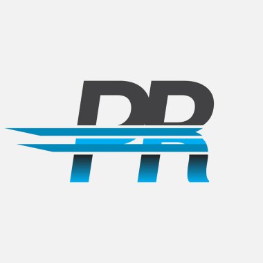 İlk logo halkla ilişkiler şirketi adı siyah-mavi, Basit ve Modern Logo Tasarımı.