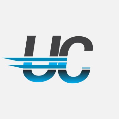 İlk logo UC şirket adı siyah-mavi, Basit ve Modern Logo Tasarımı.