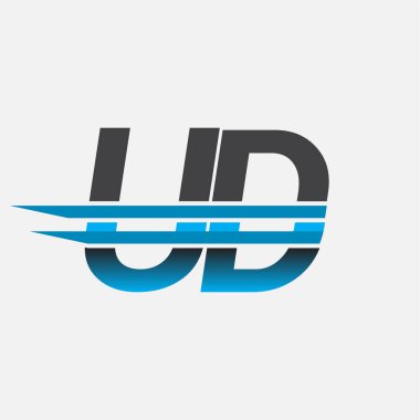 İlk logo UD şirket adı siyah-mavi, Basit ve Modern Logo Tasarımı.