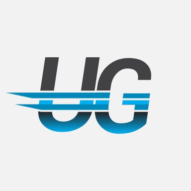 İlk logo UG şirketi adı siyah-mavi, Basit ve Modern Logo Tasarımı.