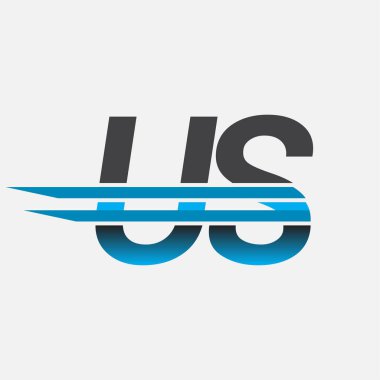 İlk logo ABD 'li şirket adı siyah-mavi, Basit ve Modern Logo Tasarımı.