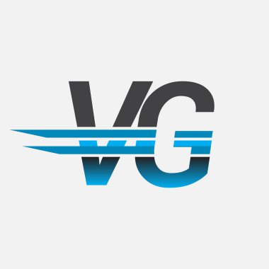 İlk logo VG şirket adı siyah-mavi, Basit ve Modern Logo Tasarımı.