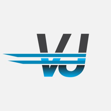 İlk logo VJ şirket adı siyah-mavi, Basit ve Modern Logo Tasarımı.