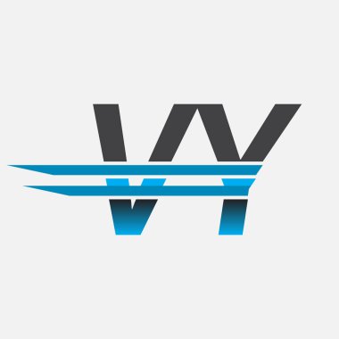 İlk logo VY şirket adı siyah-mavi, Basit ve Modern Logo Tasarımı.