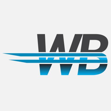İlk logo WB şirket adı siyah-mavi, Basit ve Modern Logo Tasarımı.