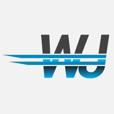 İlk logo WJ şirket adı siyah-mavi, Basit ve Modern Logo Tasarımı.
