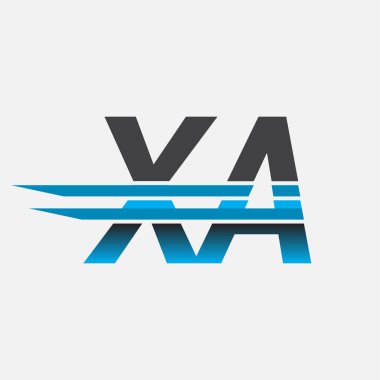 İlk logo XA şirket adı siyah-mavi, Basit ve Modern Logo Tasarımı.