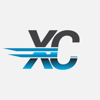 İlk logo XC şirket adı siyah-mavi, Basit ve Modern Logo Tasarımı.