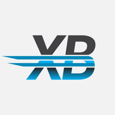 İlk logo XB şirket adı siyah-mavi, Basit ve Modern Logo Tasarımı.