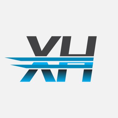 İlk logo XH şirket adı siyah-mavi, Basit ve Modern Logo Tasarımı.