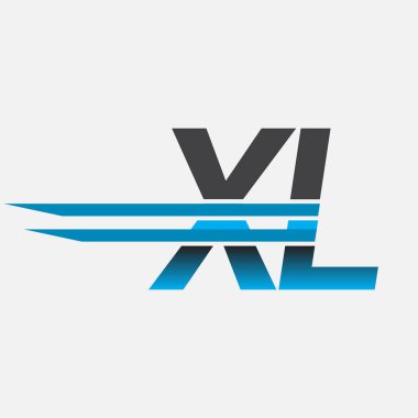 İlk logo XL şirket adı siyah-mavi, Basit ve Modern Logo Tasarımı.