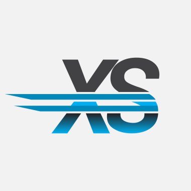 İlk logo XS şirket adı siyah-mavi, Basit ve Modern Logo Tasarımı.