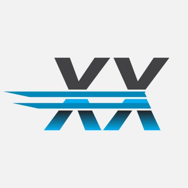 İlk logo XX şirket adı siyah-mavi, Basit ve Modern Logo Tasarımı.