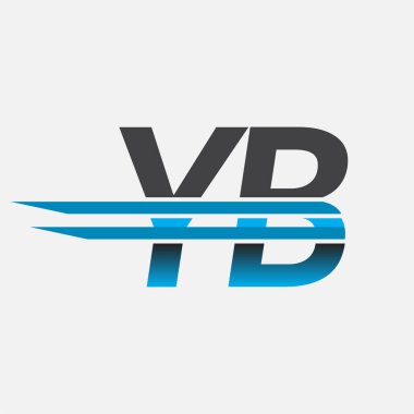 İlk logo YB şirketi adı siyah-mavi, Basit ve Modern Logo Tasarımı.