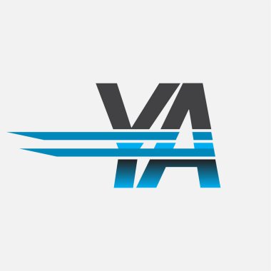 İlk logo YA şirketi adı siyah-mavi, Basit ve Modern Logo Tasarımı.