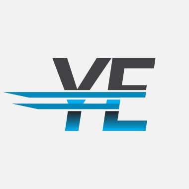 İlk logo YE şirket adı siyah-mavi, Basit ve Modern Logo Tasarımı.