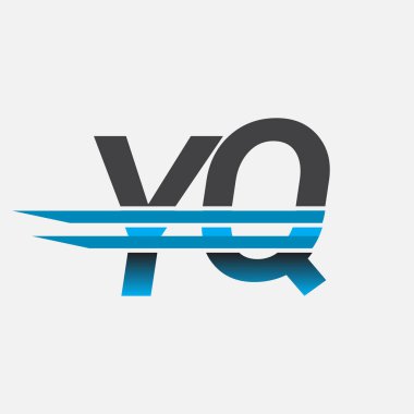 İlk logo YQ şirketi adı siyah-mavi, Basit ve Modern Logo Tasarımı.