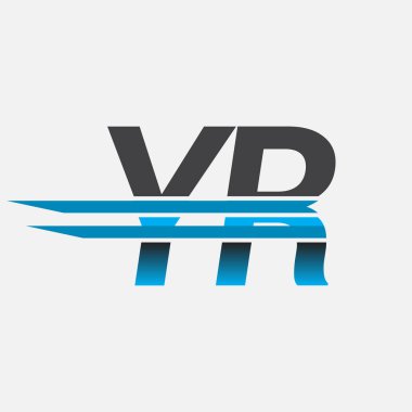 İlk logo YR şirketi adı siyah-mavi, Basit ve Modern Logo Tasarımı.