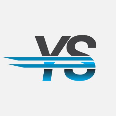 İlk logo YS şirketi adı siyah-mavi, Basit ve Modern Logo Tasarımı.