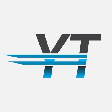 İlk logo YT şirketi adı siyah-mavi, Basit ve Modern Logo Tasarımı.