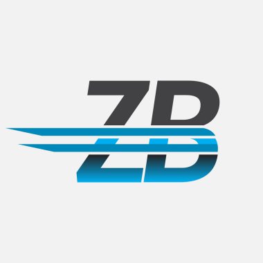 İlk logo ZB şirketi adı siyah-mavi, Basit ve Modern Logo Tasarımı.