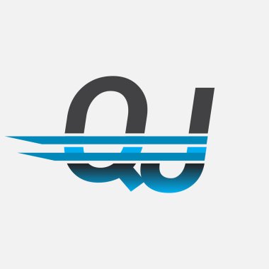 İlk logo QJ şirket adı siyah-mavi, Basit ve Modern Logo Tasarımı.