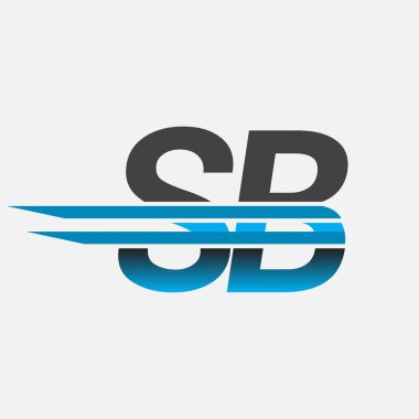 İlk logo SB şirketi adı siyah-mavi, Basit ve Modern Logo Tasarımı.