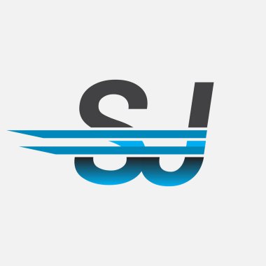 İlk logo SJ şirket adı siyah-mavi, Basit ve Modern Logo Tasarımı.