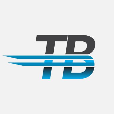 İlk logo TB şirketi adı siyah-mavi, Basit ve Modern Logo Tasarımı.