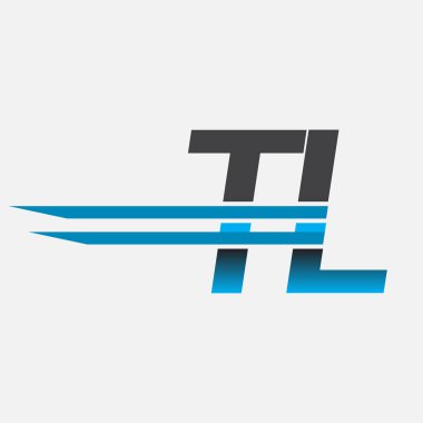 İlk logo TL şirketi adı siyah-mavi, Basit ve Modern Logo Tasarımı.